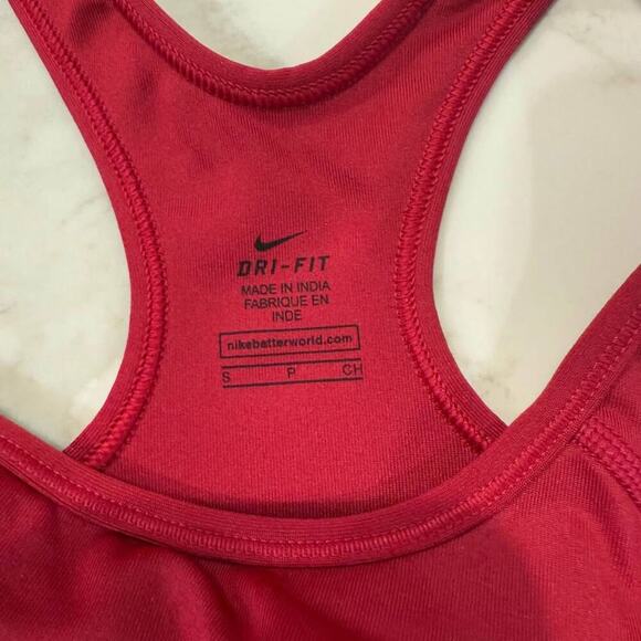 Nike DriFit Sports Bra Padded Racerback Activewear Womens Small Red/Pink Workout - Picture 4 of 6